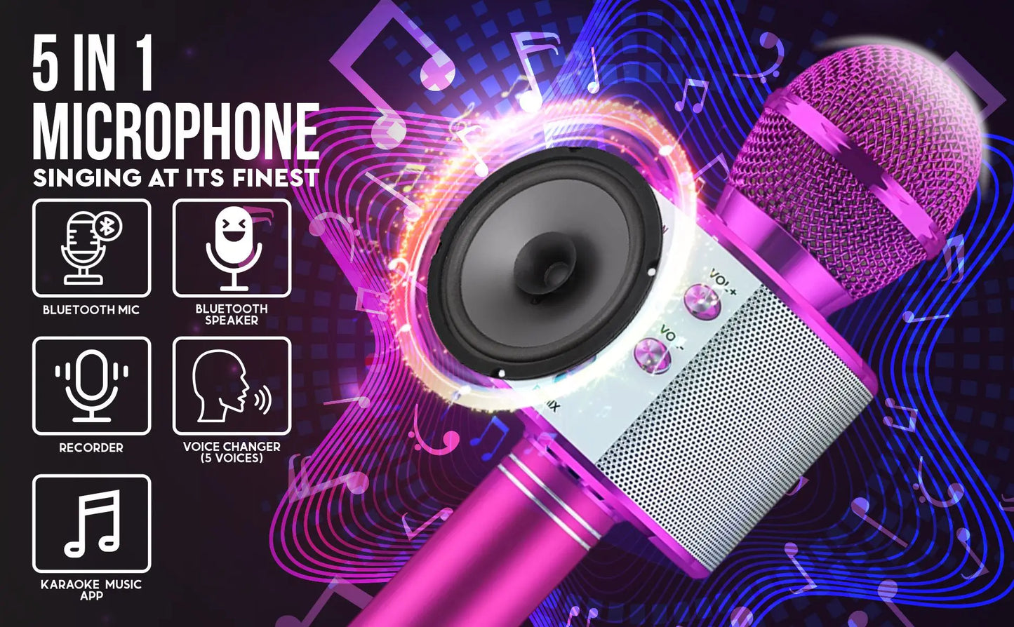 5-in-1 Bluetooth Karaoke Mic