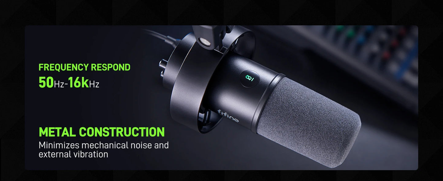 Dynamic USB/XLR Microphone with Touch-Mute & Shock Mount
