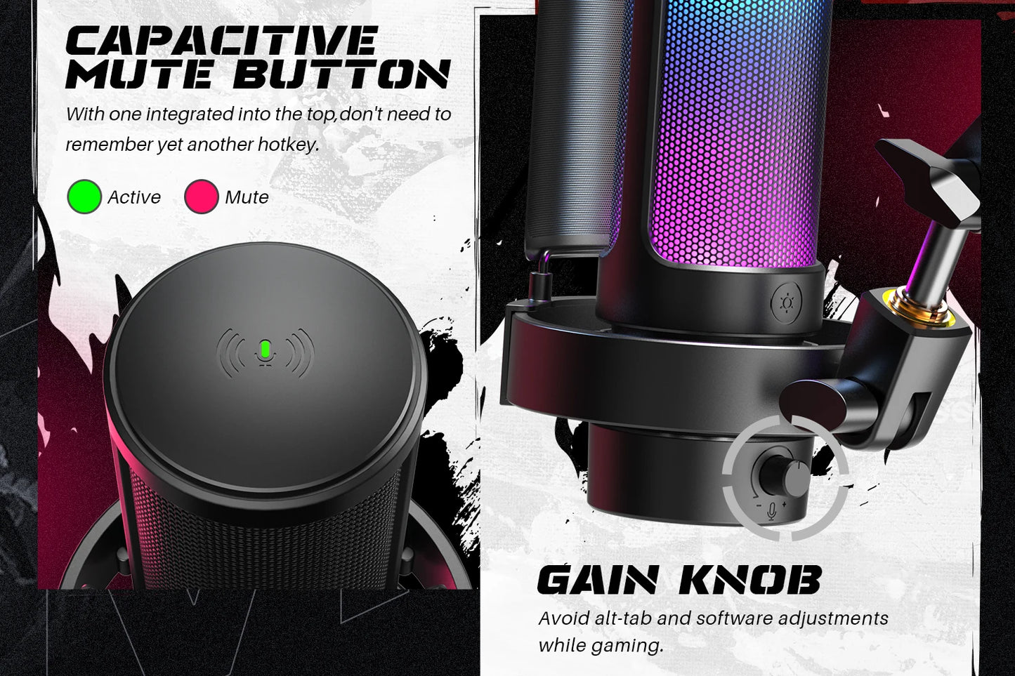 RGB USB Condenser Microphone for Streaming & Podcasts