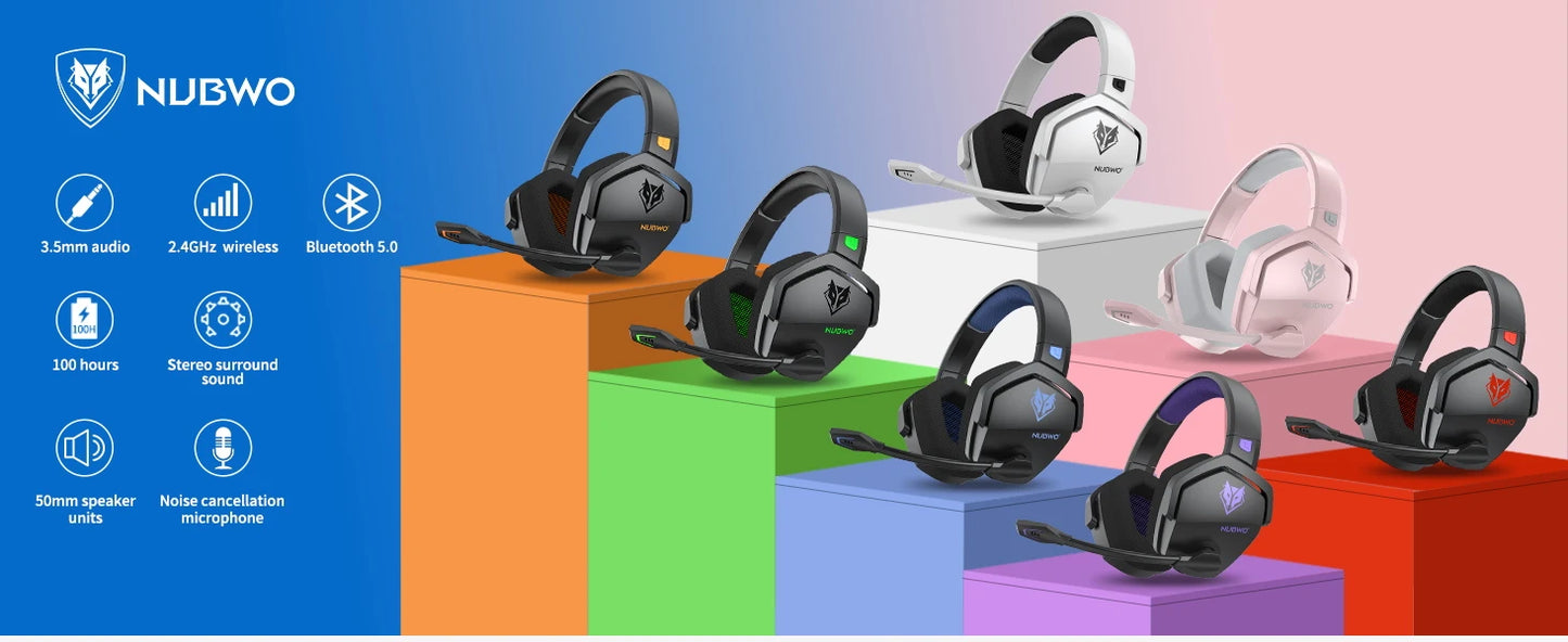 Dual Wireless Bluetooth Gaming Headset for PS5/PC