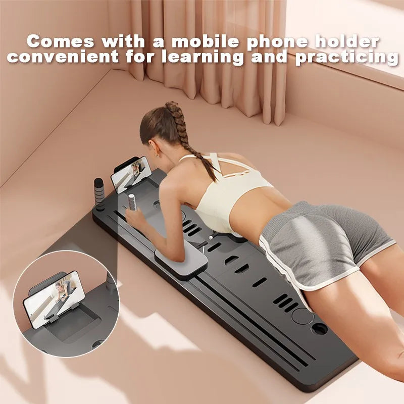 Foldable Ab Wheel & Pilates Board with Timer for Core Workouts