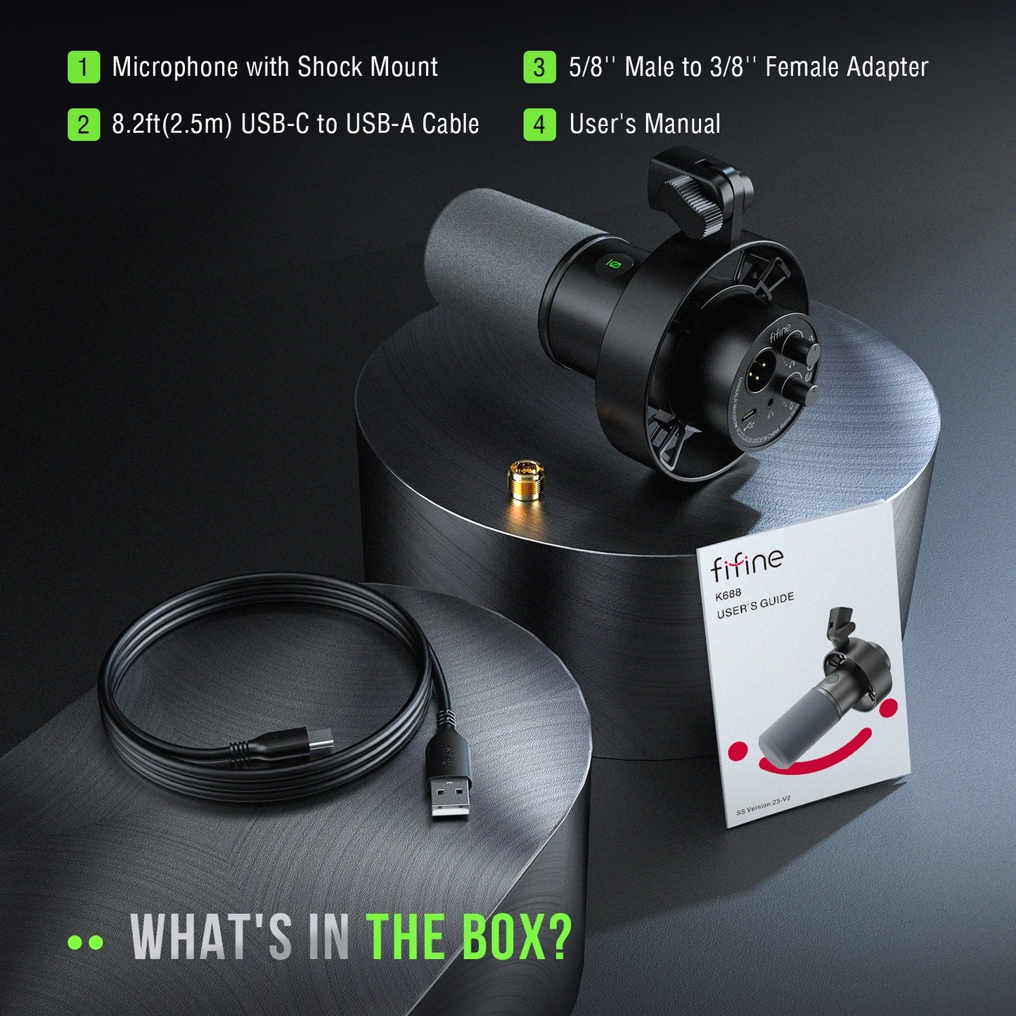 Dynamic USB/XLR Microphone with Touch-Mute & Shock Mount