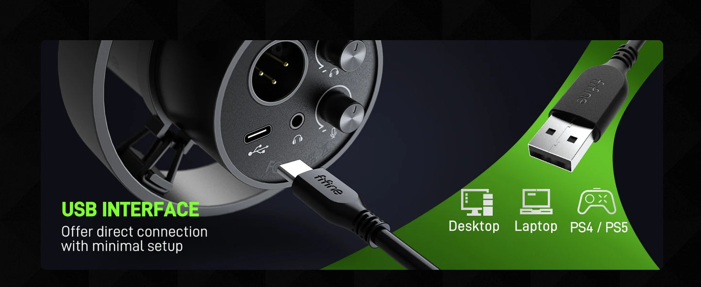 Dynamic USB/XLR Microphone with Touch-Mute & Shock Mount