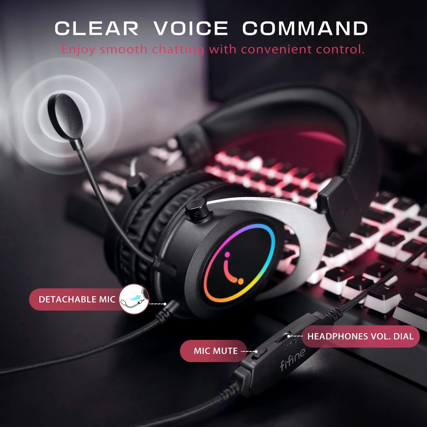 RGB Gaming Headset with Memory Foam Ear Pads
