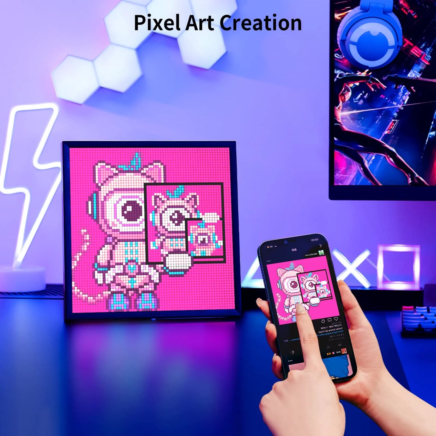 64x64 Pixel Art LED Digital Picture Frame