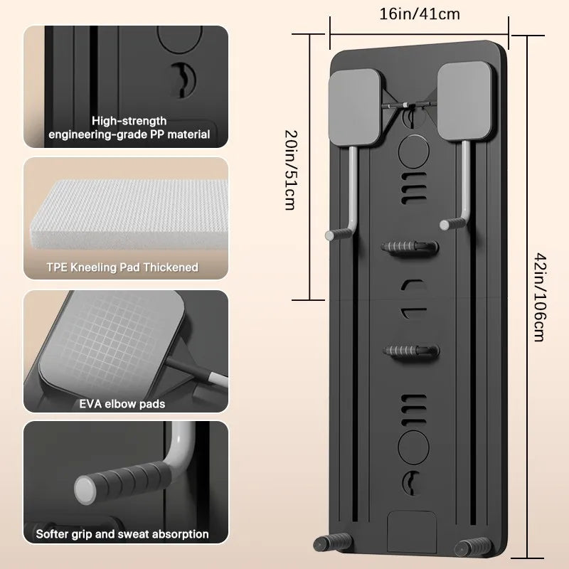 Foldable Ab Wheel & Pilates Board with Timer for Core Workouts