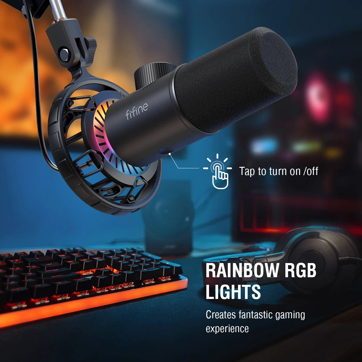 USB Streaming Microphone with Tap-to-Mute & RGB