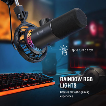 USB Streaming Microphone with Tap-to-Mute & RGB