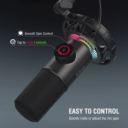 USB Streaming Microphone with Tap-to-Mute & RGB