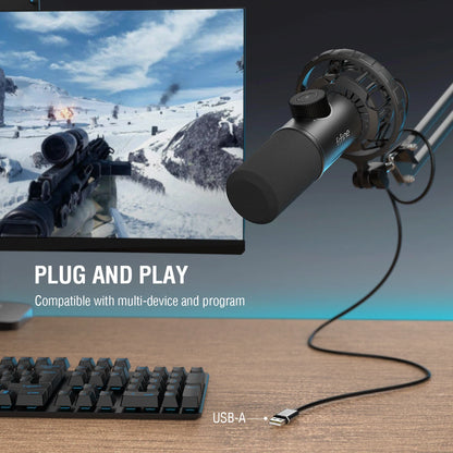USB Streaming Microphone with Tap-to-Mute & RGB