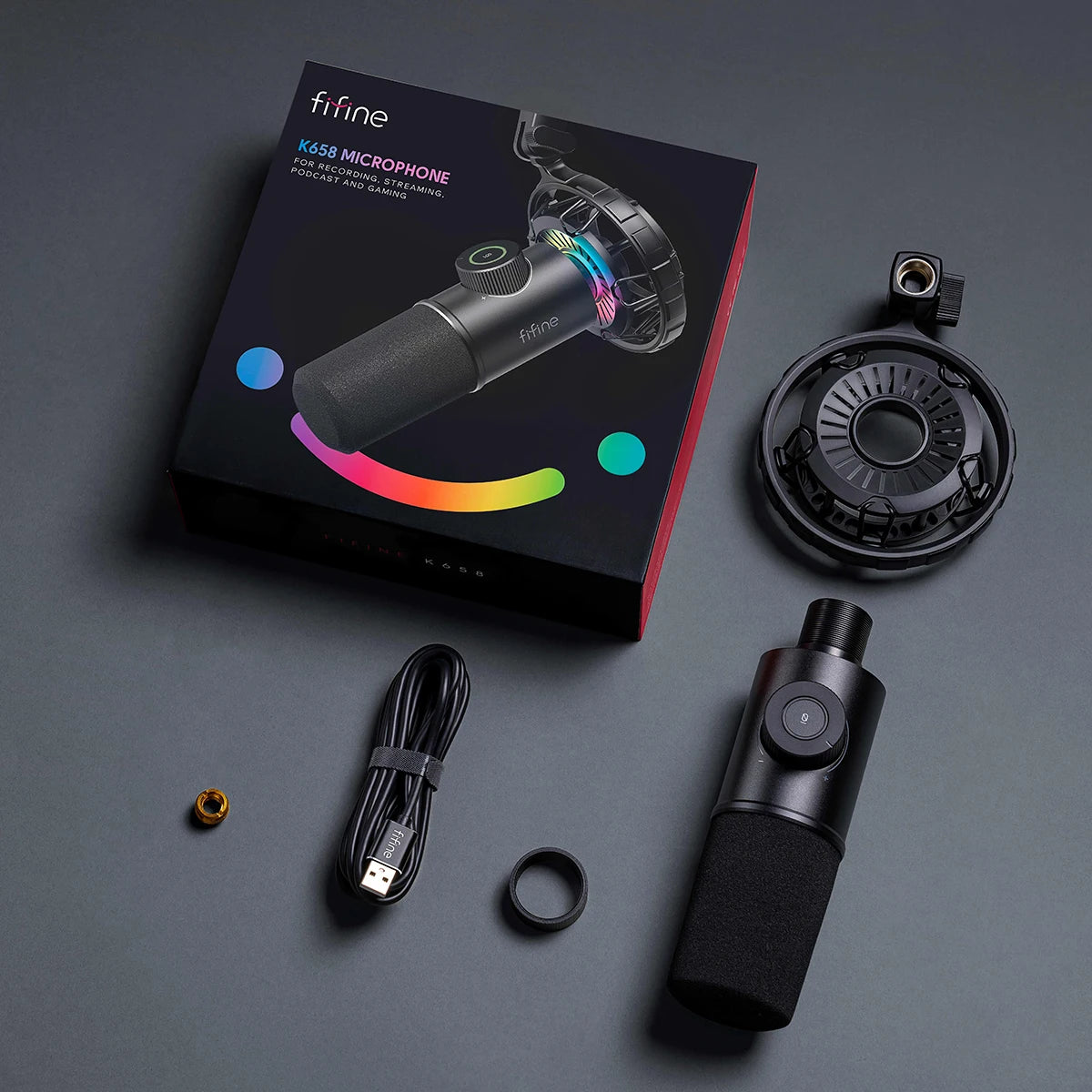 USB Streaming Microphone with Tap-to-Mute & RGB