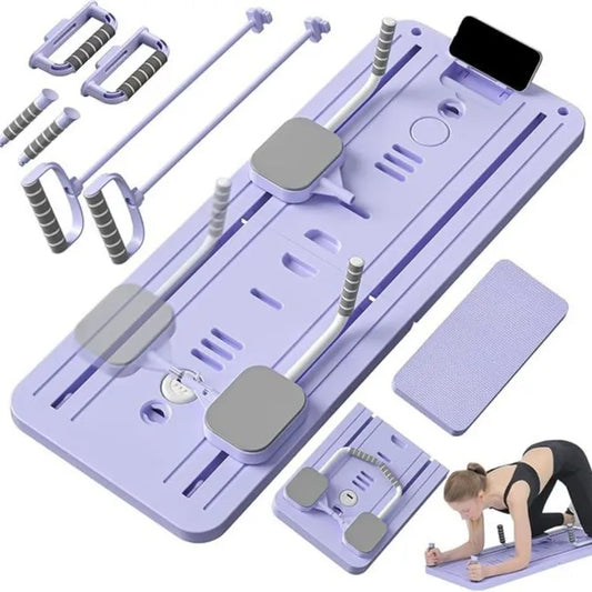Foldable Ab Wheel & Pilates Board with Timer for Core Workouts
