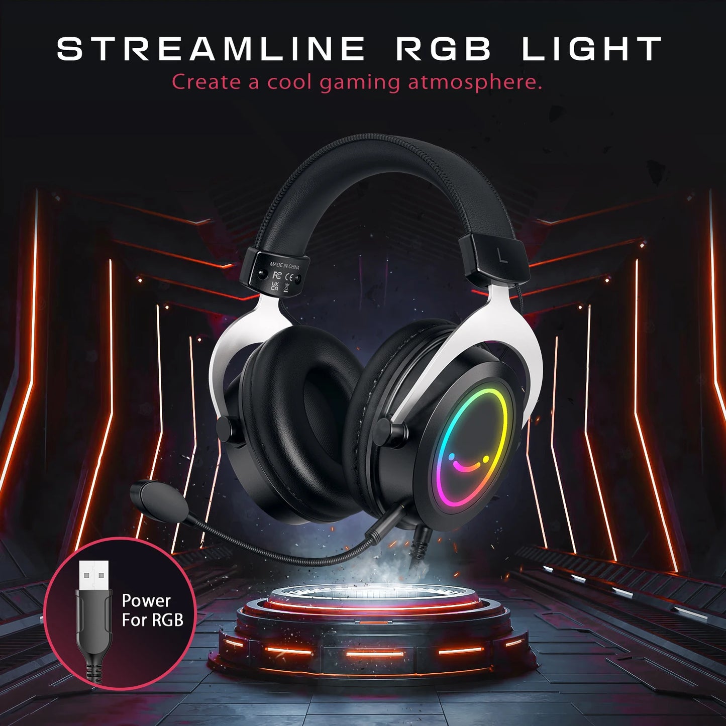 RGB Gaming Headset with Memory Foam Ear Pads
