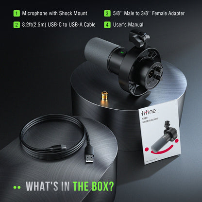 Dynamic USB/XLR Microphone with Touch-Mute & Shock Mount