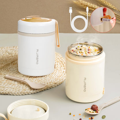 600ML USB Electric Lunch Box Food Warmer Portable Stainless Steel