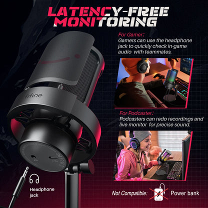 RGB USB Condenser Microphone for Streaming & Podcasts