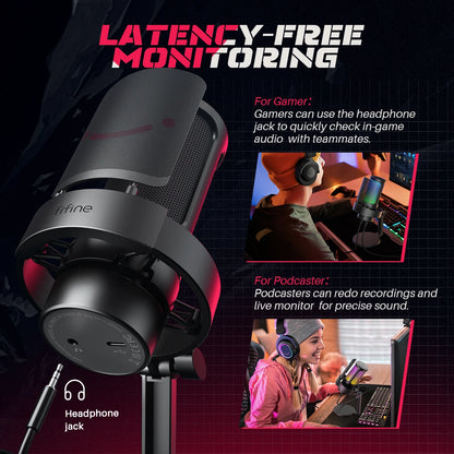 RGB USB Condenser Microphone for Streaming & Podcasts