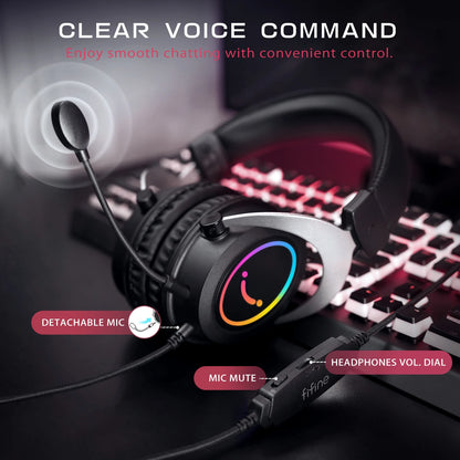 RGB Gaming Headset with Memory Foam Ear Pads