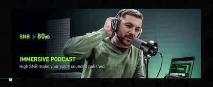 Dynamic USB/XLR Microphone with Touch-Mute & Shock Mount