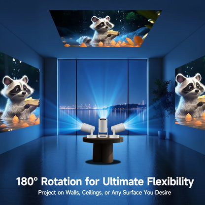 720P Android Projector with 8000 Lumens, WiFi 6, BT 5.4 & Speaker