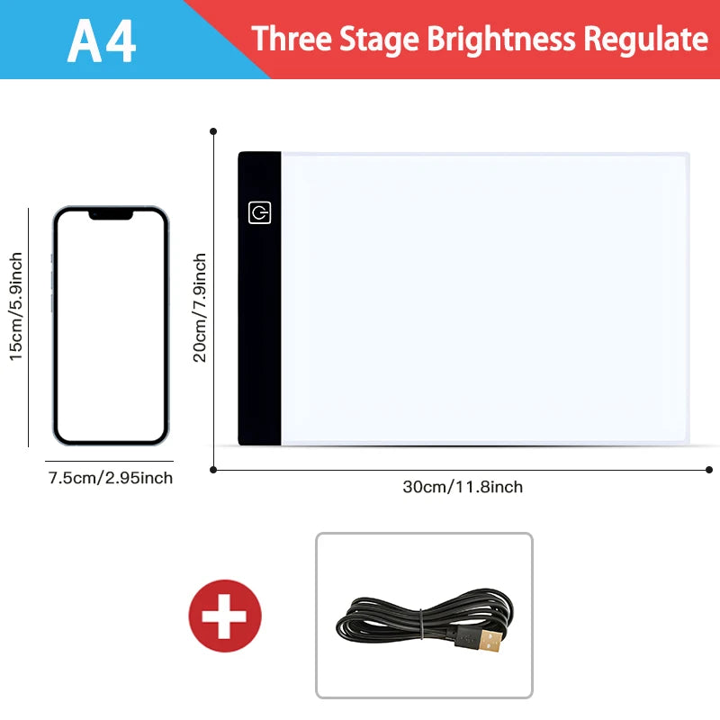 A4 LED Tracing Light Box for Drawing & Art