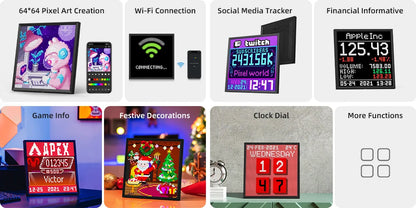 64x64 Pixel Art LED Digital Picture Frame