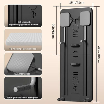 Foldable Ab Wheel & Pilates Board with Timer for Core Workouts