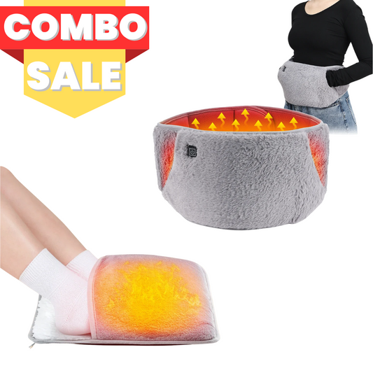 Total Warmth Kit (USB Electric Heating Belt + Foot Warmer Pad)